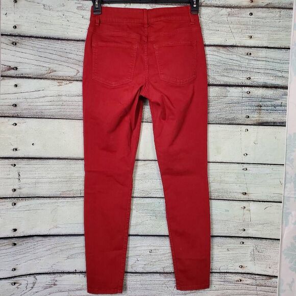 Maurices Women’s High Rise Skinny Pants Red Size S Stretch Denim - Picture 3 of 7
